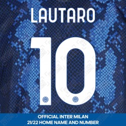 Lautaro 10 (Official Inter Milan 2021/22 Home Club Name and Numbering)